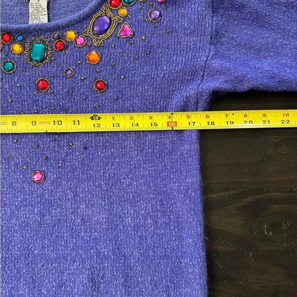 Erika Purple Sweater with Colorful Embellishments - Picture 4 of 7
